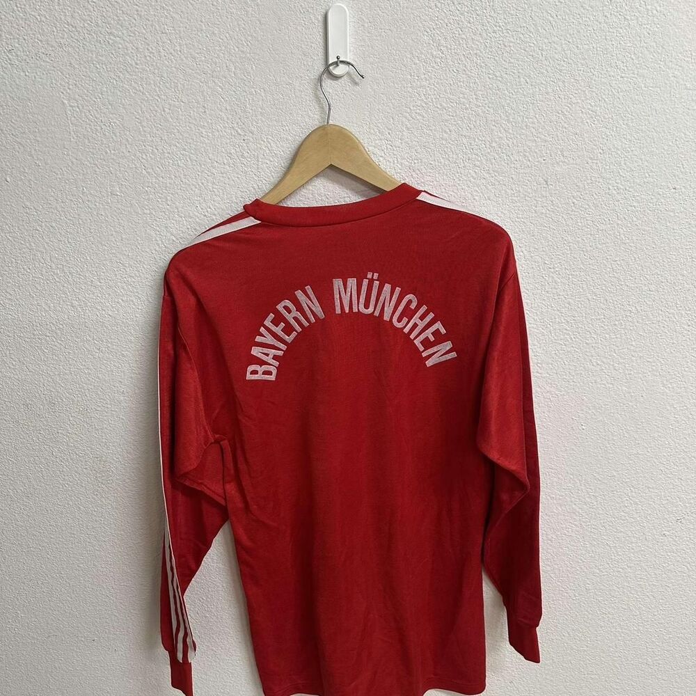 80’s Rare Red Adidas Bayern Munich vintage football shirt footbal - Picture 2 of 3